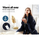 Giselle Bedding Heated Electric Throw Rug Fleece Sunggle Blanket Washable Charcoal - NuSea