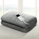 Giselle Bedding Heated Electric Throw Rug Fleece Sunggle Blanket Washable Silver - NuSea