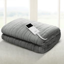 Giselle Bedding Heated Electric Throw Rug Fleece Sunggle Blanket Washable Silver - NuSea
