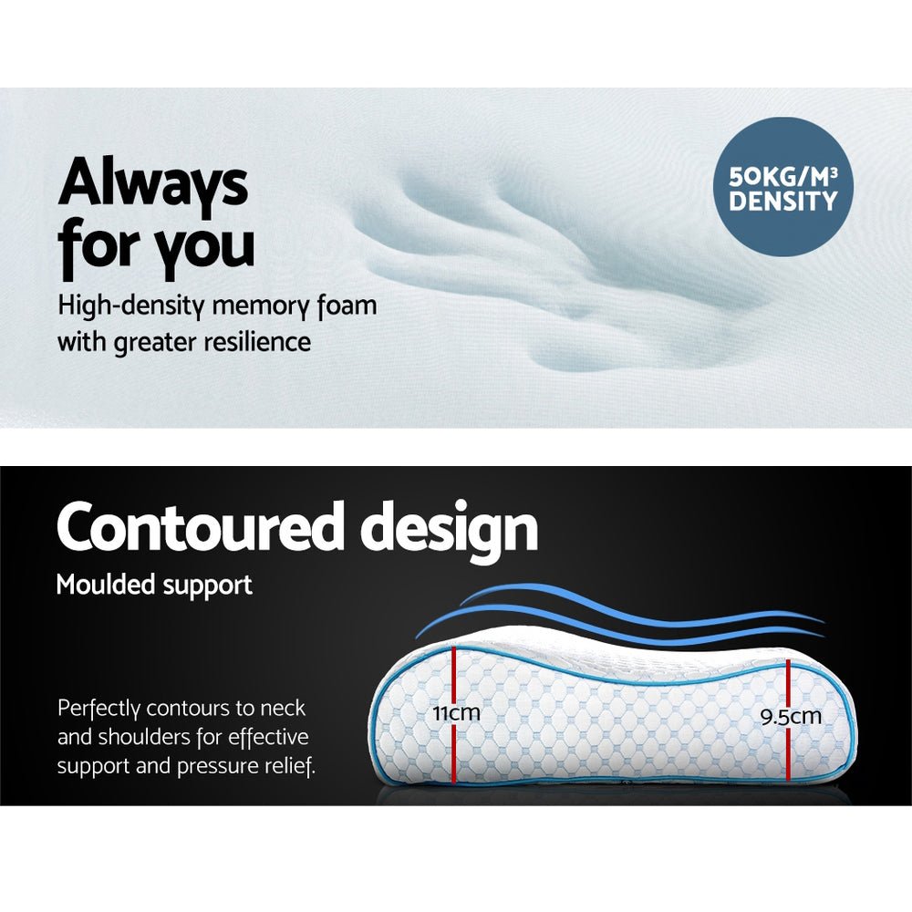 Giselle Bedding Memory Foam Contour Pillow Cool Gel - NuSea