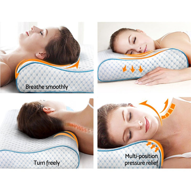 Giselle Bedding Memory Foam Contour Pillow Cool Gel - NuSea