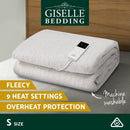 Giselle Bedding Single Size Electric Blanket Fleece - NuSea