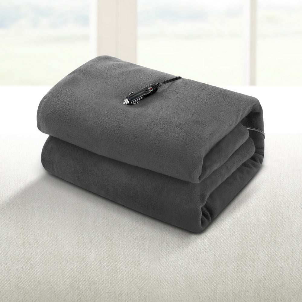 Giselle Electric Heated Blanket Car Throw Rug Grey - NuSea