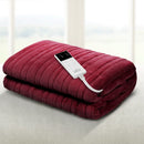 Giselle Electric Throw Rug Heated Blanket Fleece Red - NuSea