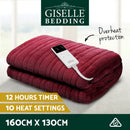 Giselle Electric Throw Rug Heated Blanket Fleece Red - NuSea