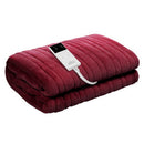 Giselle Electric Throw Rug Heated Blanket Fleece Red - NuSea