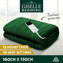 Giselle Electric Throw Rug Heated Blanket Washable Snuggle Flannel Winter Green - NuSea