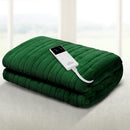 Giselle Electric Throw Rug Heated Blanket Washable Snuggle Flannel Winter Green - NuSea