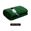 Giselle Electric Throw Rug Heated Blanket Washable Snuggle Flannel Winter Green - NuSea