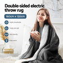 Giselle Electric Throw Rug Heated Blanket Washable Snuggle Flannel Winter Grey - NuSea