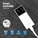 Giselle Electric Throw Rug Heated Blanket Washable Snuggle Flannel Winter Grey - NuSea