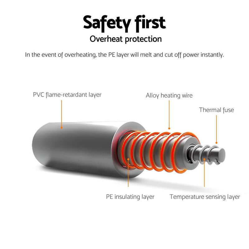 Giselle Electric Throw Rug Heated Blanket Washable Snuggle Flannel Winter Navy - NuSea