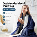 Giselle Electric Throw Rug Heated Blanket Washable Snuggle Flannel Winter Navy - NuSea