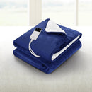 Giselle Electric Throw Rug Heated Blanket Washable Snuggle Flannel Winter Navy - NuSea