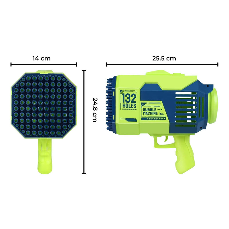 GOMINIMO 132 Holes Bubbles Machine Gun for Kids (Dark Blue and Green) - NuSea