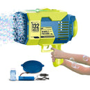 GOMINIMO 132 Holes Bubbles Machine Gun for Kids (Dark Blue and Green) - NuSea