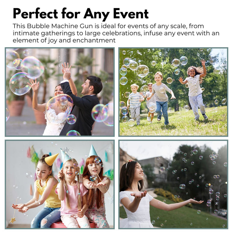 GOMINIMO 132 Holes Rechargeable Bubbles Machine Gun for Kids (Orange and Blue) - NuSea