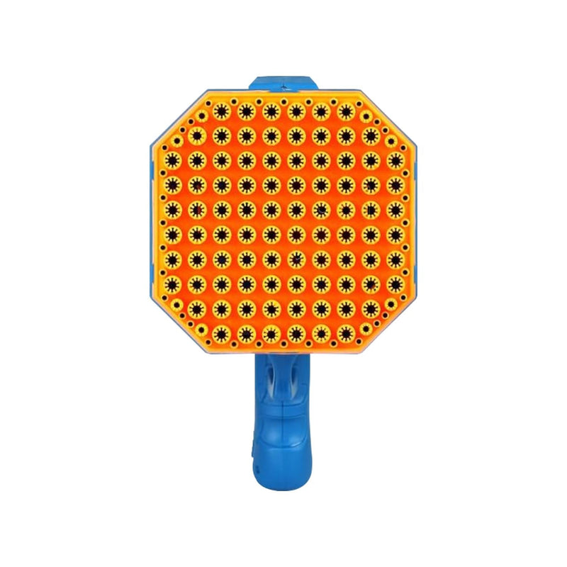 GOMINIMO 132 Holes Rechargeable Bubbles Machine Gun for Kids (Orange and Blue) - NuSea