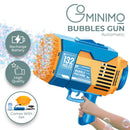 GOMINIMO 132 Holes Rechargeable Bubbles Machine Gun for Kids (Orange and Blue) - NuSea
