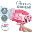 GOMINIMO 132 Holes Rechargeable Bubbles Machine Gun for Kids (Pink) - NuSea