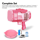 GOMINIMO 132 Holes Rechargeable Bubbles Machine Gun for Kids (Pink) - NuSea