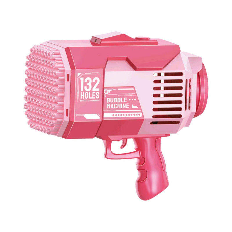 GOMINIMO 132 Holes Rechargeable Bubbles Machine Gun for Kids (Pink) - NuSea