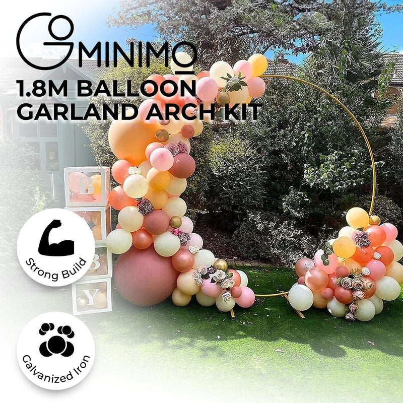 GOMINIMO 1.8 M Round Balloon Arch Kit(Gold) - NuSea