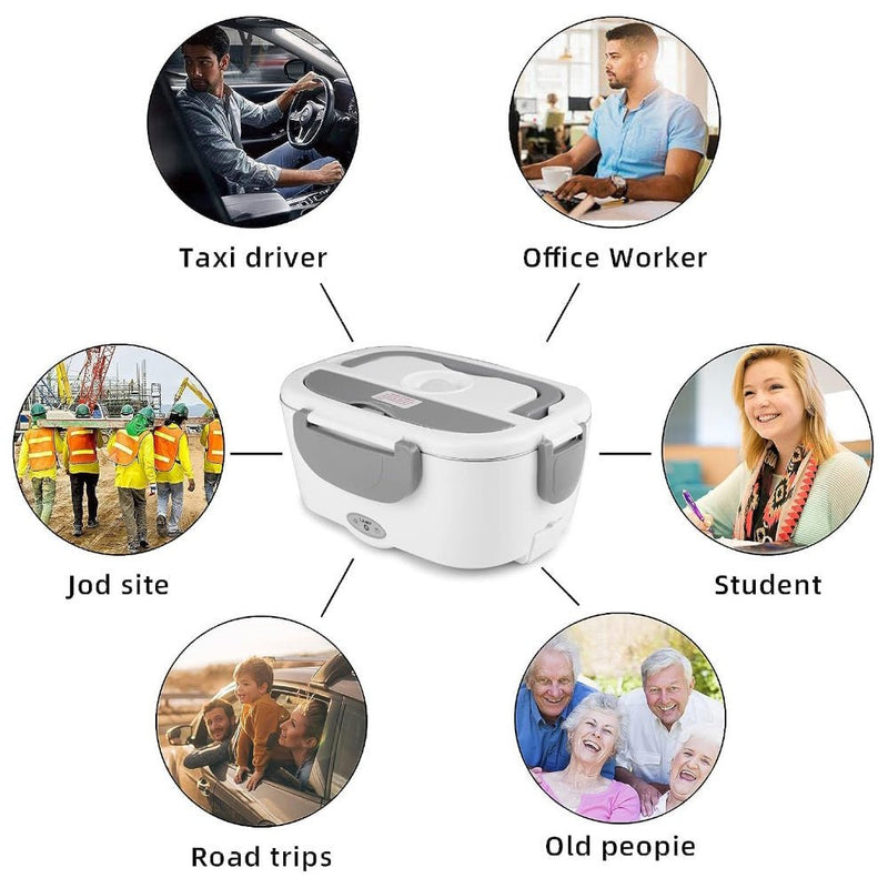 GOMINIMO 1.8L Electric Food Warmer Lunch Box with Insulated Carrying Bag - NuSea