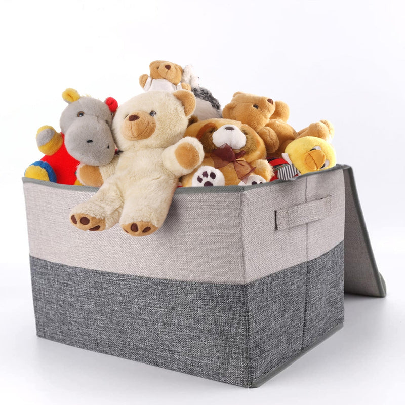 GOMINIMO 2 Pack 29L Foldable Storage Organizers (Gray + Beige) - NuSea