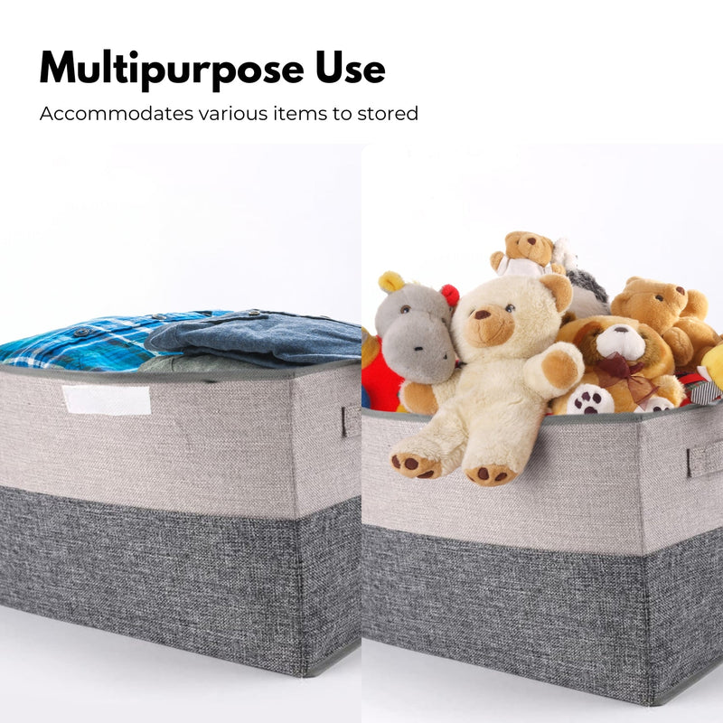 GOMINIMO 2 Pack 29L Foldable Storage Organizers (Gray + Beige) - NuSea