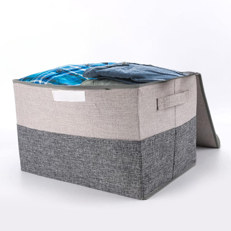 GOMINIMO 2 Pack 29L Foldable Storage Organizers (Gray + Beige) - NuSea