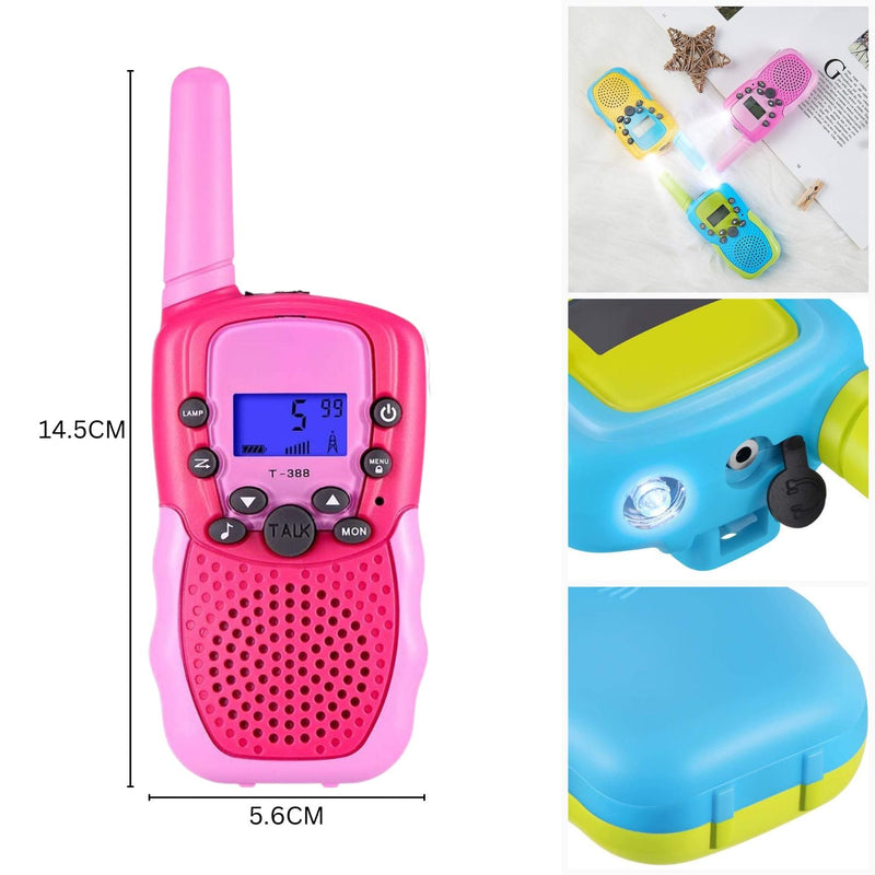 GOMINIMO 2 Pack Walkie Talkies for Kids with 40 Channels & LED Flashlight & LCD Screen (Pink) - NuSea