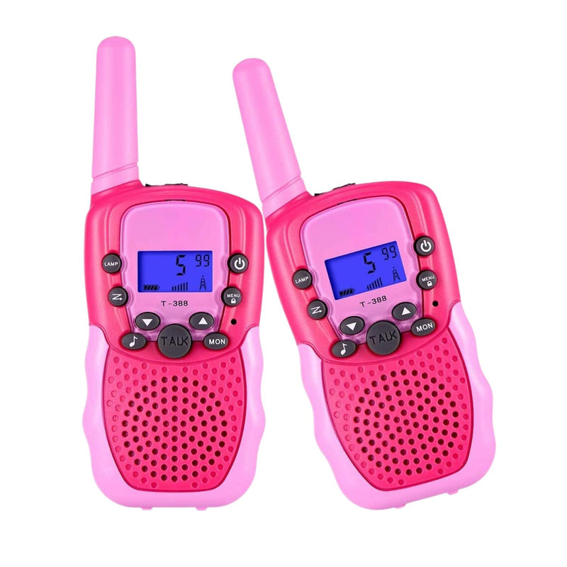 GOMINIMO 2 Pack Walkie Talkies for Kids with 40 Channels & LED Flashlight & LCD Screen (Pink) - NuSea