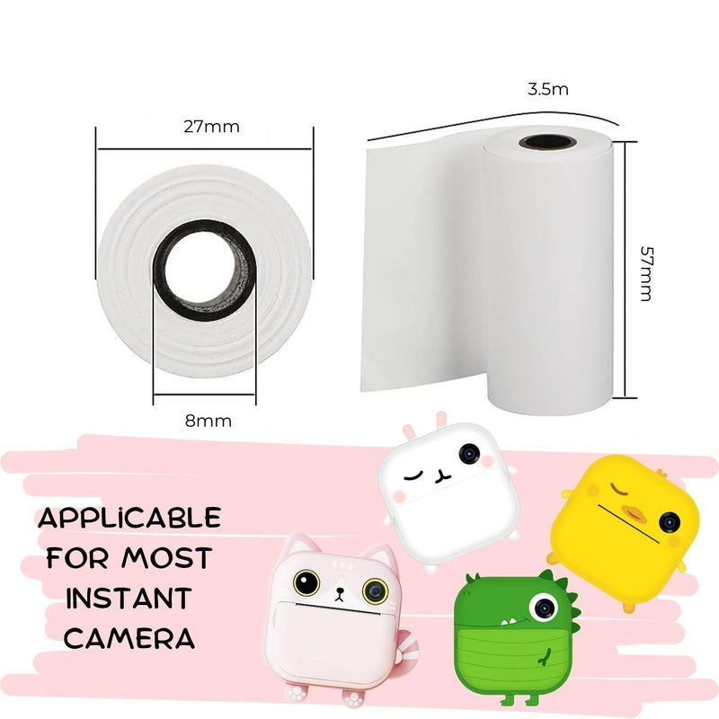 GOMINIMO 5 Rolls for Kids Instant Print Camera Refill Print Paper (White) - NuSea