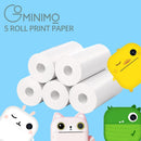 GOMINIMO 5 Rolls for Kids Instant Print Camera Refill Print Paper (White) - NuSea