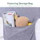 GOMINIMO 90CM Height Adjustable Folding Kids Safety Bed Rail (180X90CM Single Side 1 PCS, Grey) - NuSea