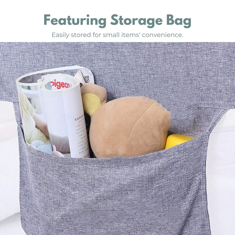 GOMINIMO 90CM Height Adjustable Folding Kids Safety Bed Rail (180X90CM Single Side 1 PCS, Grey) - NuSea