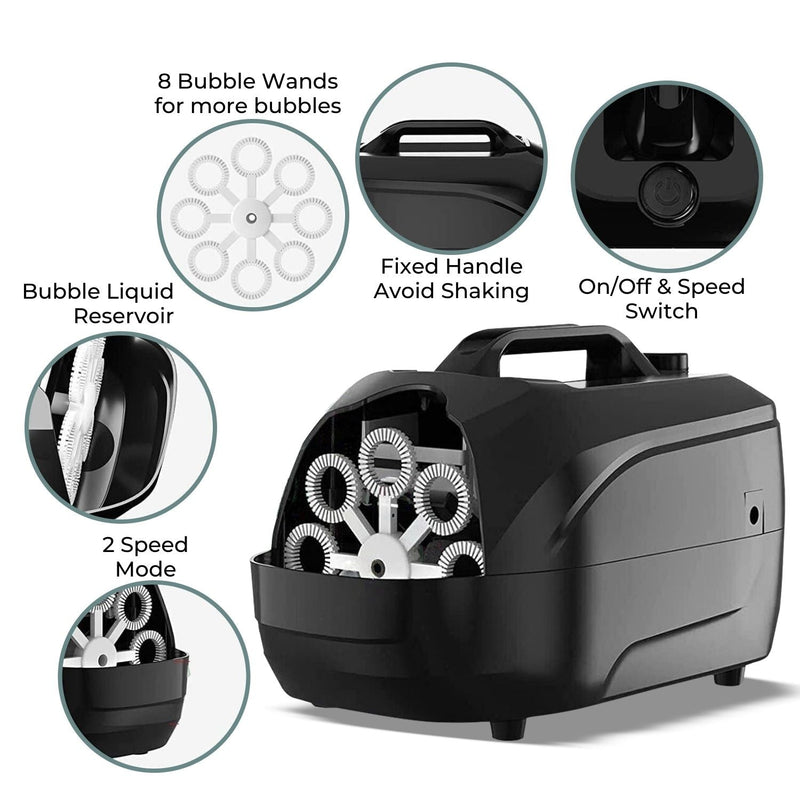 GOMINIMO Automatic Bubble Blower Machine for Kids (Black) - NuSea