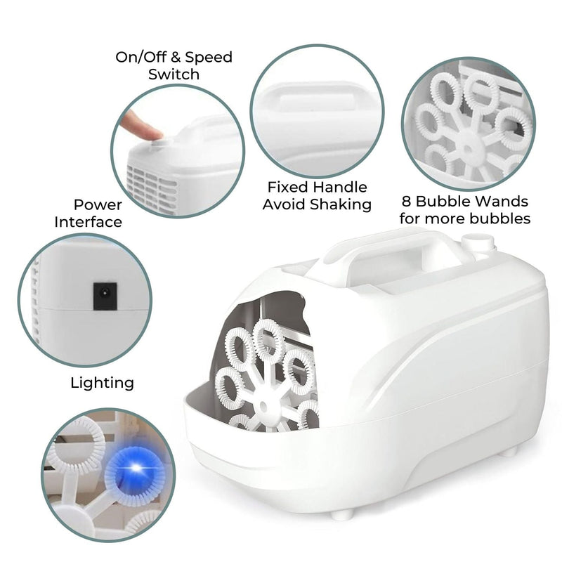 GOMINIMO Automatic Bubble Blower Machine for Kids (White) - NuSea