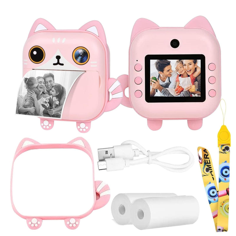 GOMINIMO Instant Print Camera for Kids with Print Paper and 32GB TF Card (Cat) - NuSea
