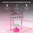 GOMINIMO Kids Electronic Piano Keyboard Toy with Microphone and Chair (Pink) - NuSea