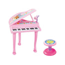 GOMINIMO Kids Electronic Piano Keyboard Toy with Microphone and Chair (Pink) - NuSea