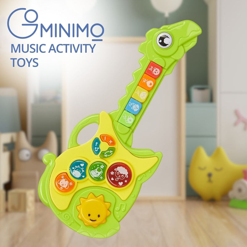 GOMINIMO Kids Musical Guitar Toys with Dinosaur Shape Design (Green) - NuSea