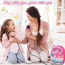 GOMINIMO Kids Portable Karaoke with Two Microphones (Rectangle, Pink Flamingo) - NuSea