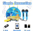 GOMINIMO Kids Portable Karaoke with Two Microphones (Round, Blue Shark) - NuSea