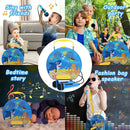 GOMINIMO Kids Portable Karaoke with Two Microphones (Round, Blue Shark) - NuSea