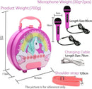 GOMINIMO Kids Portable Karaoke with Two Microphones (Round, Purple Unicorn) - NuSea