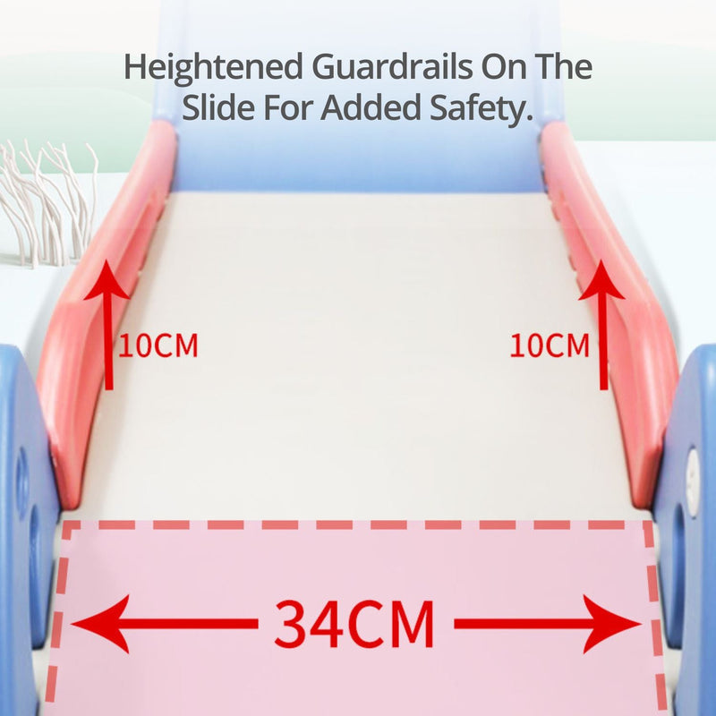 GOMINIMO Kids Slide with Basketball Hoop (Blue Rocket) - NuSea