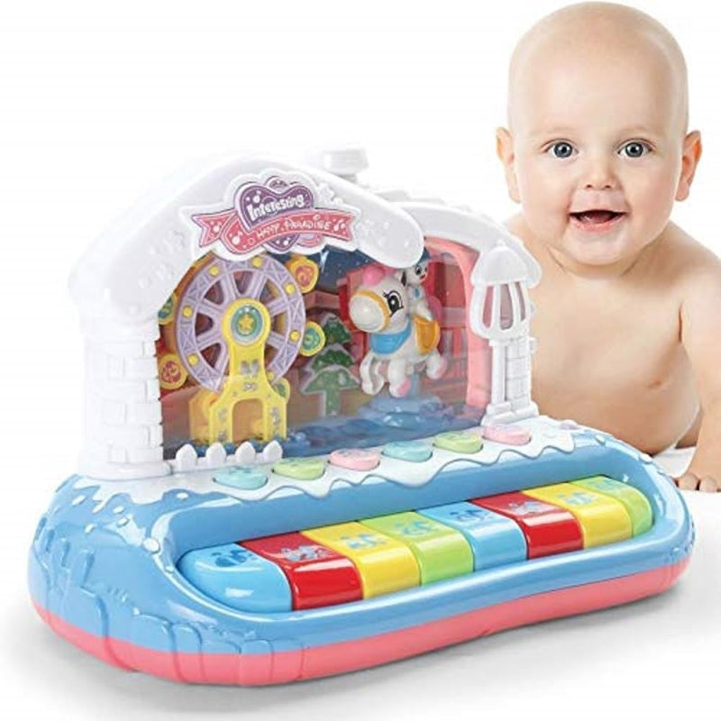 GOMINIMO Kids Toy Musical Ferris Wheel Piano Keyboard (Blue) - NuSea