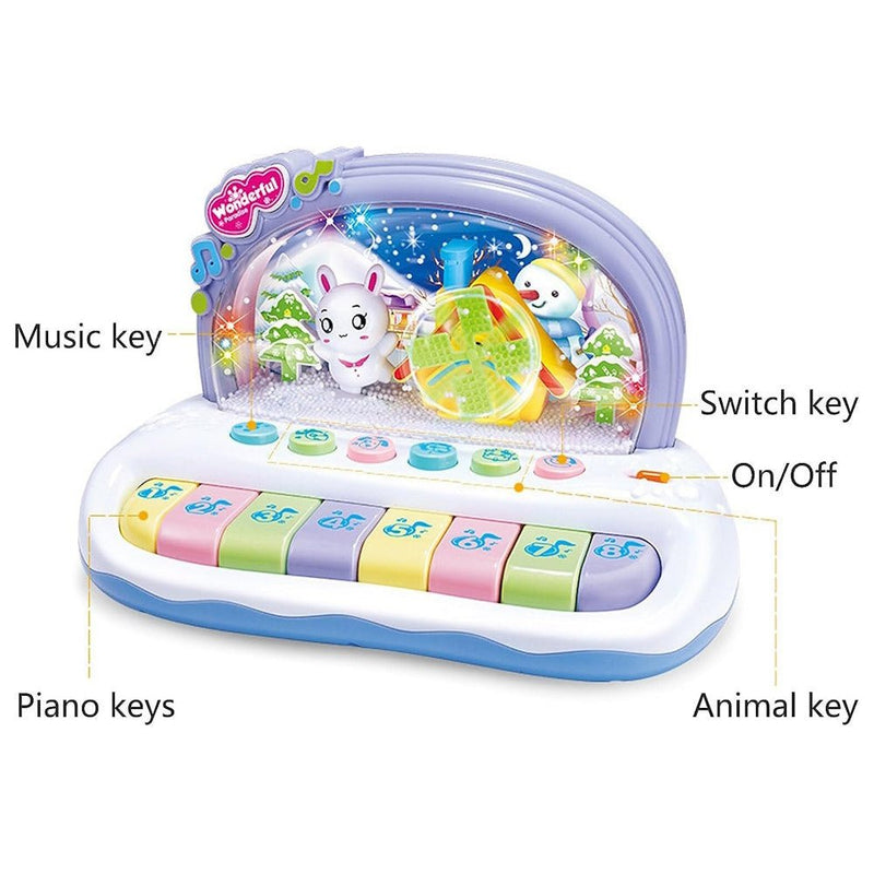 GOMINIMO Kids Toy Musical Snowflake Electronic Piano Keyboard (White) - NuSea